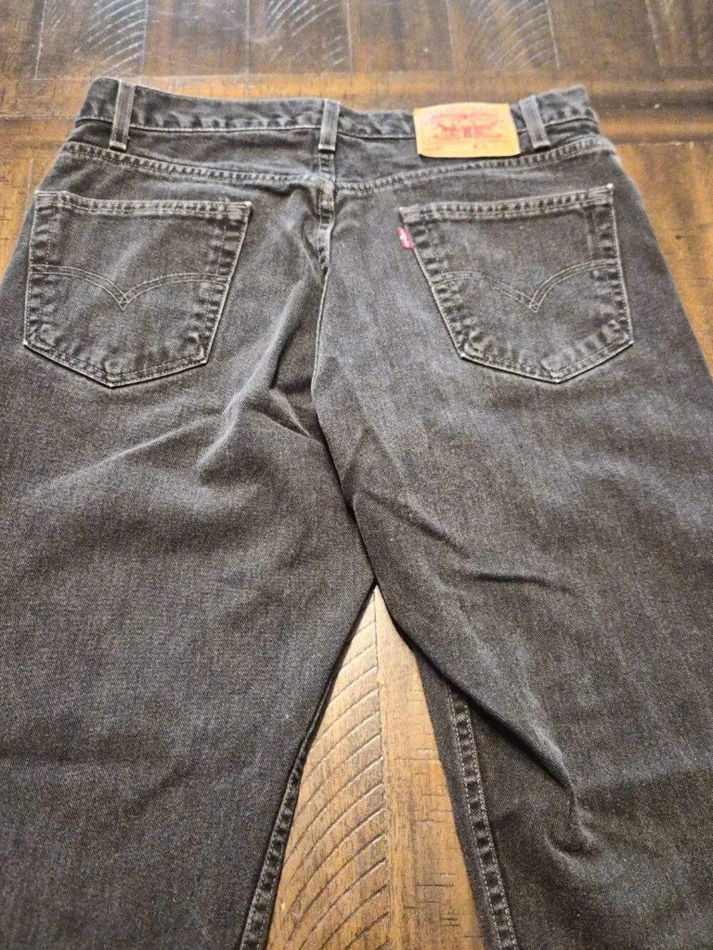 Levis 505 Mens Jeans Size 36x32 Black Regular Fit Straight Leg Y2K 2000 G273